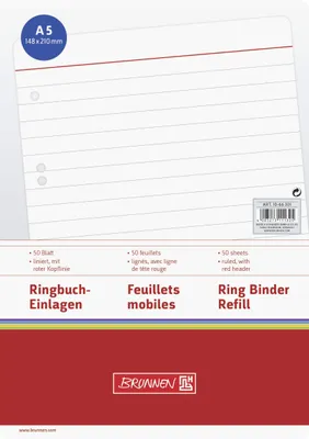 Produktbild von BRUNNEN Ringbucheinlage A5 lin 50Bl