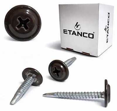 Obrázok produktu pre ETANCO GM-B samovrtné skrutky do oceľovej strechy, RAL 8019, šedohnedá, 4,2 x 32 mm, 250 ks