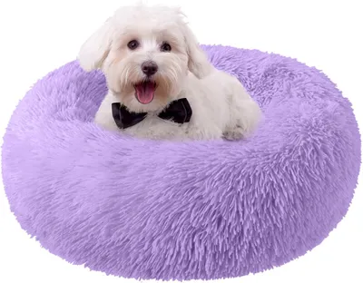 Immagine prodotto di Cuccia per cani a forma di ciambella, diametro 50 cm, lavabile, antiscivolo, adatta a cani di piccola e grande taglia