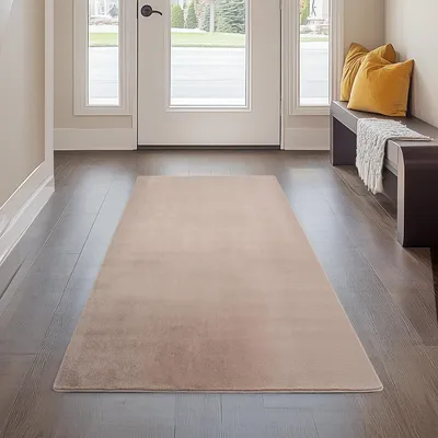 Obrázok produktu pre Carpetsale24 Prateľný koberec s krátkym vlasom, protišmykový a mäkký, moderný jednofarebný dizajn do obývacej izby a spálne, rozmery: 80 x 150 cm