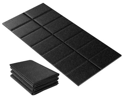 Image de Tapis de fitness pliable - 173 x 61 cm - Épaisseur : 6 mm - Noir - PVC - Protection de sol