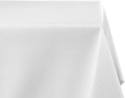 Imagen del producto de Mesa Unyqoos® con efecto loto: resistente a las manchas y sin necesidad de planchar, aspecto de lino, rectangular, 110 x 140 cm, color blanco