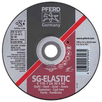 Obrázok produktu pre PFERD 62217628, Rezací disk, liatina, Oceľ, 18 cm, Každá značka, Plochý stred, 2,22 cm