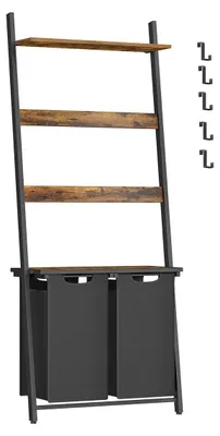 Produktbild von Wäschekorb mit Handtuchleiter – Wäschetrenner – Vintage – 73 x 33 x 177 cm