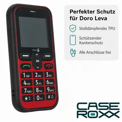 Productafbeelding van Caseroxx beschermhoes, TPU-hoes, compatibel met Doro Leva L10 / L11 / E10 / X10, rubberen telefoonhoes, zwart