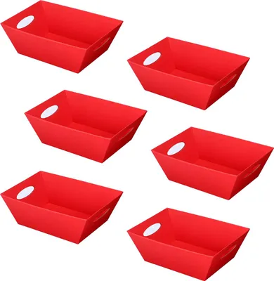 Produktbild von 6er-Pack große Geschenkkörbe, rote Weinkörbe, Snack-Aufbewahrungskörbe,mit Griffen, geeignet für Hochzeiten, Geburtstage, Weihnachten,Valentinstag u