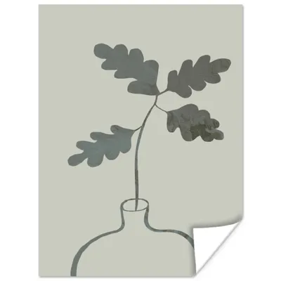 Produktbild von MuchoWow® Poster Blumen - Blätter - Blumentopf - Grün 60x80 cm - Schlafzimmer Dekoration
