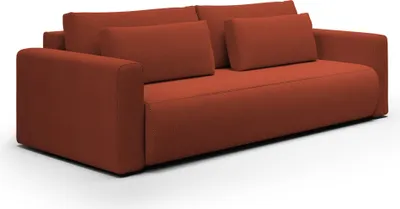 Productafbeelding van FEDVE slaapbank, bedbank, Achim sofa, slaapfunctie, bedopslag, bank, bankstel, baksteenrood (Curio 55)