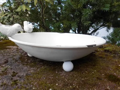 Produktbild von Vogeltränke Vogelbad Vogel-Futterstelle Eisen massiv antikweiß shabby 22