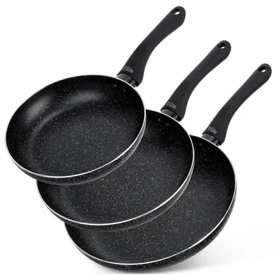 Immagine prodotto di Vilde | Padelle 3 pz. - Ø 20/24/28 cm - Alluminio - Antiaderenti - Induzione - SIMPLE HOME