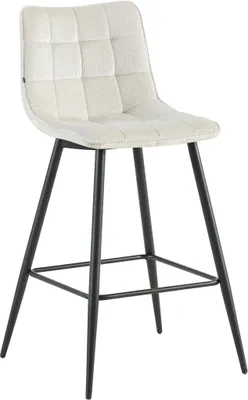 Imagen del producto de Juego de 4 taburetes Barhocker Lucille, tapizados en chenilla, color beige