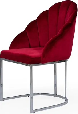 Immagine prodotto di Sedia da pranzo rossa di design con struttura in metallo sedia imbottita a un posto