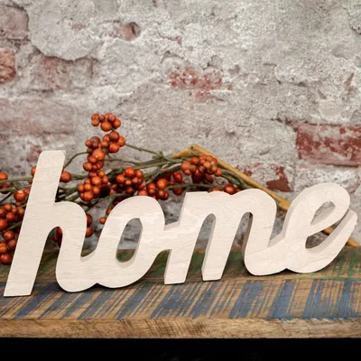 Produktbild von Holzdeko, "Home", Weiß, Dekoration