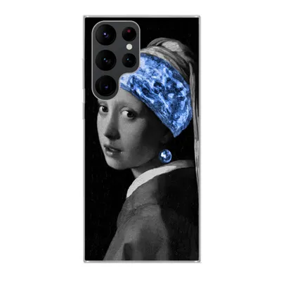 Produktbild von MuchoWow® Handyhülle Schutzhülle Hülle für Samsung Galaxy S22 Ultra Mädchen mit einem Perlenohrring - Vermeer - Blau Silikon Softcase Handy Hülle - Abbildung