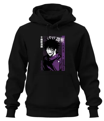 Productafbeelding van Jujutsu Kaisen Megumi Fushiguro Anime Manga, donkerpaarse, bloedrode, uni hoodie, zwart, XXL