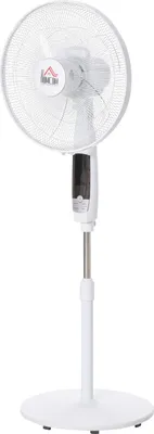 Obrázek produktu pro Stojanový Ventilátor 138Cm Bílý Ventilátor S Časovačem, Dálkové Ovládání, Výškově Nastavitelné, 3 Rychlosti, Ocel