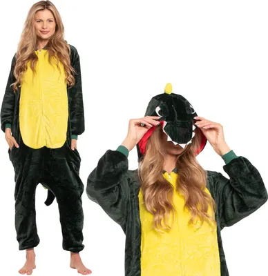 Immagine prodotto di Nikcorp Tuta da notte da donna e bambina con dinosauri  Verde M