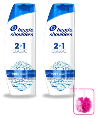 Productafbeelding van 2 x Head & Shoulders 2-in-1 Anti-roos Shampoo & Conditioner Classic, 270 ml - Voordeelverpakking - 2 stuks