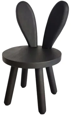 Immagine prodotto di Solidchoice - Sgabello in legno per bambini con schienale a forma di orecchie di coniglio - Sedia rotonda per bambini