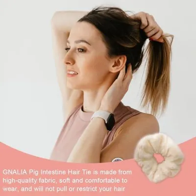 Produktbild von 3 Stück Scrunchies Groß Seiden Haargummi Damen Silk Scrunchie Für Damen Frauen Mädchen 3 Farben Weiß Rosa Blau