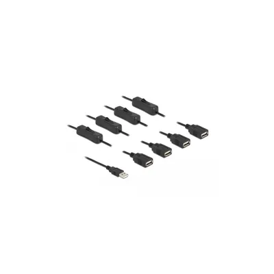 Produktbild von DeLOCK Kabel USB Typ-A Stecker zu 4 x USB Typ-A Buchse mit Schalter 1 m, 1 m, USB A