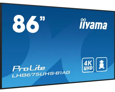 Image de iiyama ProLite LH8675UHS-B1AG - 218 cm (86") diagonale (217.4 cm (85.6") visible) écran LCD avec rétroéclairage LED - affichage dynamique - avec lecteur multimédia intégré, SDM Slot PC - Android - 4K UHD (2160p) 3840 x 2160
