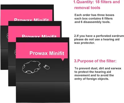 Imagen del producto de Filtros para audífonos MiniFit, 18 unidades, protección contra la cerumen, filtros de repuesto para audífonos