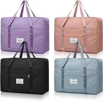Produktbild von Set aus 2 faltbaren Reisebeuteln, Handgepäcktauglich, wasserdicht, leicht, Wochenendtasche für Damen, 41 x 34 x 14 cm, ideal für Urlaub, Klinikaufenthalt