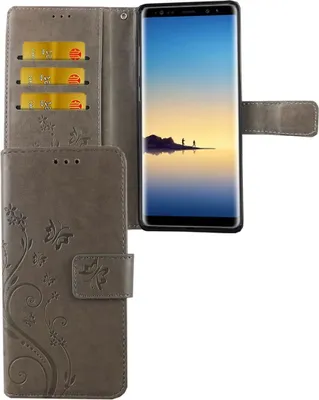 Produktbild von Schutz Hülle Blumen für Handy Samsung Galaxy Note 8 Grau