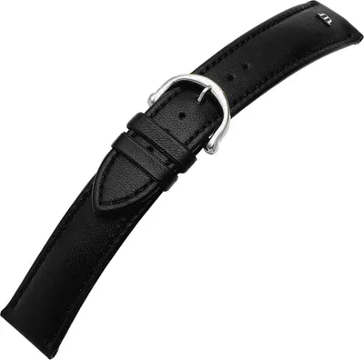 Produktbild von Maurice Lacroix Eliros | Ersatzband Leder, schwarz / silbern 25988S, Stegbreite:20mm
