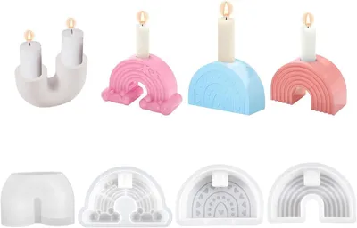 Zdjęcie produktu dla Zestaw 4 silikonowych foremek do samodzielnego tworzenia świec