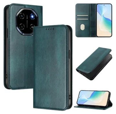 Image de Housse de téléphone portable pour Blackview Shark 6, Vintage Cuir RFID Protection Porte-carte Stand Fonction Housse magnétique à rabat Vert