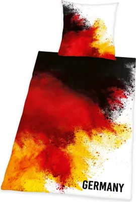 Produktbild von HERDING Young Collection Bettwäsche-Set ‘Deutschland’ – 135×200 cm, Renforcé, Deckenbezug im Lieferumfang enthalten, Kissenbezug enthalten