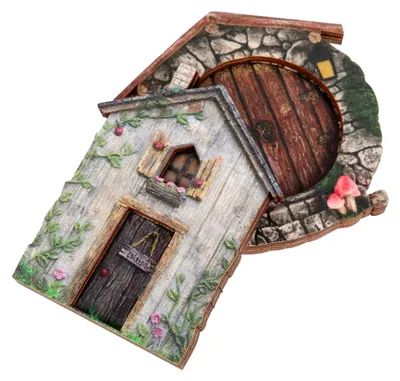 Produktbild von 3 Sätze Elf Feen -türdekoration Im Freien Feentür Für Baum Fee Gnom Tür Mini-gartentür Türverzierung Gartenbaum Feentür Miniatur-türschmuck Fee Tür Handwerk Holz Grau 2 Stücke * 3