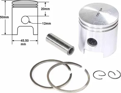 Image de Piston Simson S70 45,50 2 Rouchages Complet