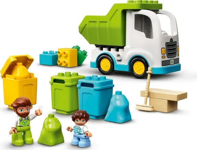 Zdjęcie produktu dla LEGO DUPLO Śmieciarka i recykling, Zestaw do budowania, 2 lat(a), Plastik, 19 szt., 502 g