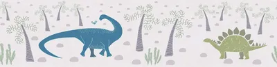 Obrázek produktu pro Profhome 771411-GU Dětská tapeta Dinosaurus matná šedá krémově bílá modrá zelená 5 m