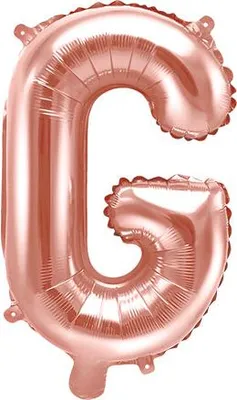 Image de Ballon en plastique lettre "G", 35cm, or rose (1 carton / 50 pièces)