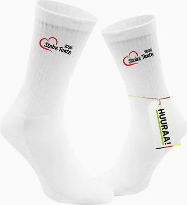 Produktbild von Huuraa Uni Socken Stolze Tante 2026 Herz 42/46 White Baumwolle Tennissocken Geschenkidee