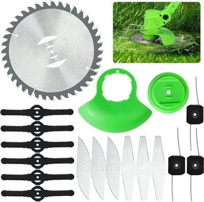 Produktbild von 18 Stück Ersatzmesser für Rasenmäherblätter - Metallmesserset für Rasenmäherscheren - Reservemesser für Rasenmäher - Edelstahlmesser für Rasenmähen
