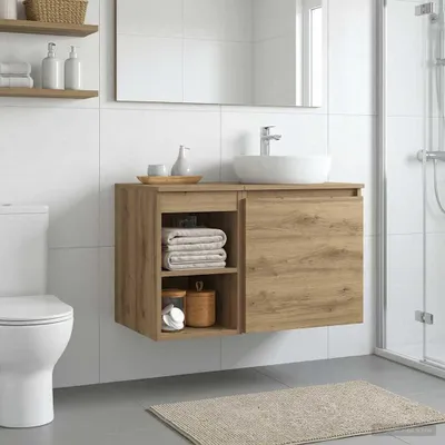 Obrázok produktu pre Maison Exclusive – Skrinka do kúpeľne, prevedenie Artisan Oak, rozmer 30 x 35 x 50 cm, materiál: drevovláknitá doska