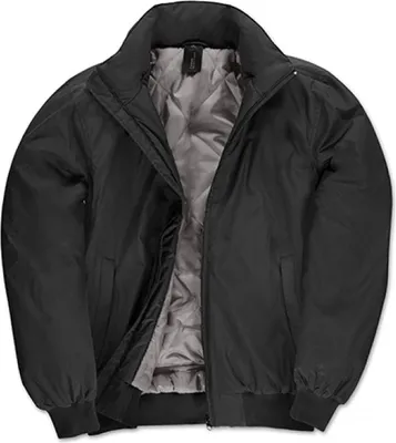 Produktbild von B&C JM961 | Wattierte, ergonomische Blouson-Jacke - Farbe: Black/Warm Grey - Größe: S