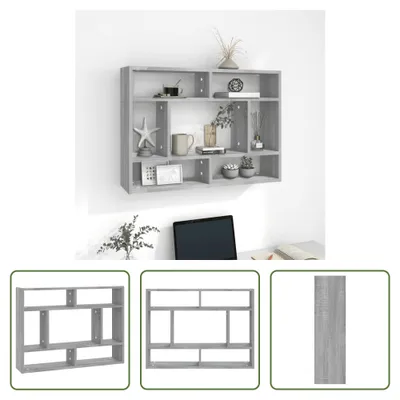 Produktbild von The Living Store Wandregal Grau Sonoma 75x16x55 cm Holzwerkstoff