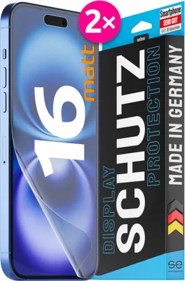 Produktbild von Smart Engineered SE0-F0102-0523-24-M, Apple, iPhone 16, Schlagfest, Kratzresistent, Schockresistent, Transparent, 2 Stück(e)