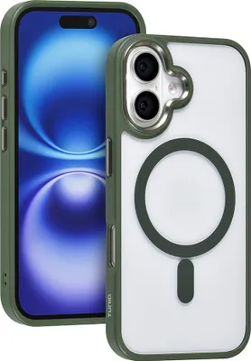 Immagine prodotto di Custodia posteriore TUNIQ per iPhone 16 - Magsafe - silicone - Verde