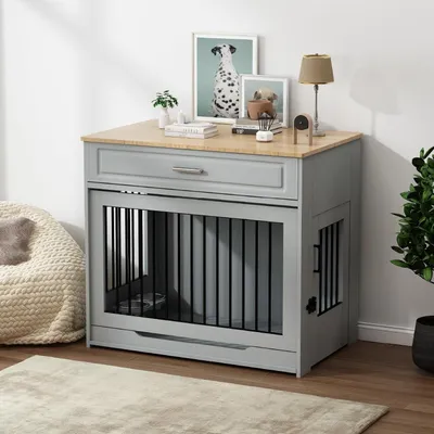 Productafbeelding van Hondenbench - Houten Hondenkooi - Hondenhok - Huisdier Bench - Dierenverblijf - Schuifdeur Voor- en Zijdeuren