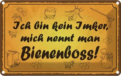 Produktbild von vianmo Blechschild 20x30 cm bin kein Imker Bienenboss Dekoration Spruch Zitat