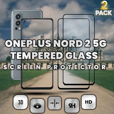 Zdjęcie produktu dla 2-Pack OnePlus Nord 2 5G - Szkło hartowane 9H - Wysokiej jakości osłona ekranu 3D