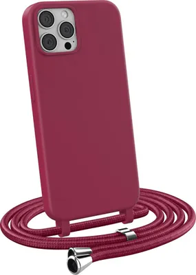 Produktbild von Handykette für Apple iPhone 12 Pro Max - Handyhülle mit Schnur Cover in Bordeaux