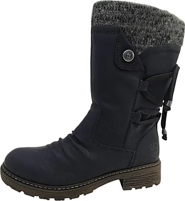 Image de Rieker Femmes Bottes Doublées Noir Loisirs, Taille:37 EU